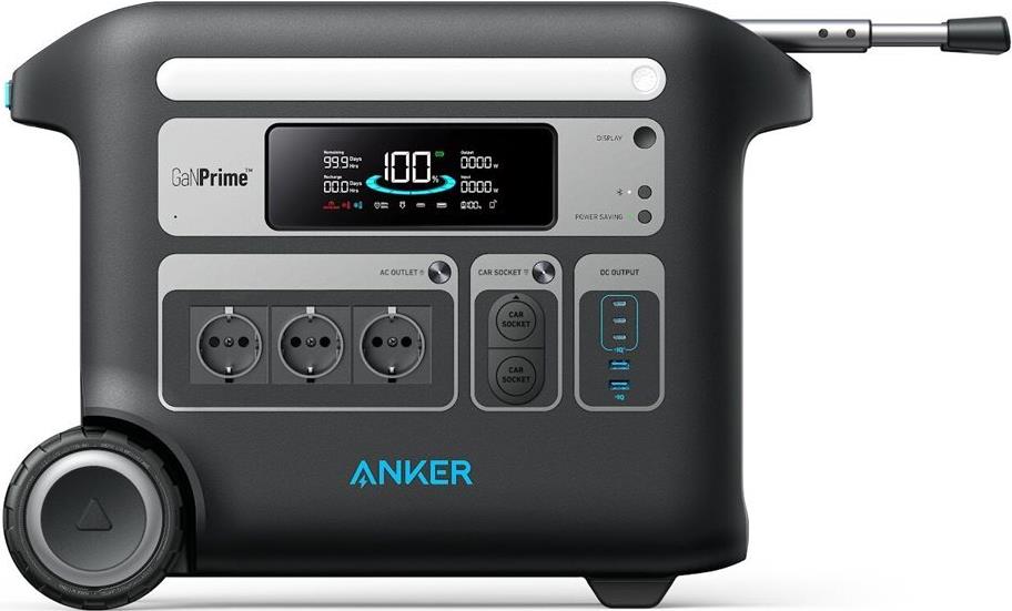 Anker SOLIX F2000 (PowerHouse 767) – Tragbares kraftwerk – WLAN – Wechselstrom 220-240 V – 2300 Watt – Lithiumeisenphosphat – 2048 Wh – Ausgangsanschlüsse: 10 (A1780312)