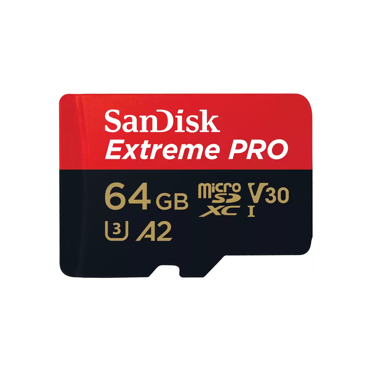 Extreme PRO microSDXC 64GB microSDXC / read 200MB/s / write 90MB/s / 2 years RescuePRO Deluxe / A2 Class 10 V30 / UHS-I / U3 / with SD Adapter (SDSQXCU-064G-GN6MA)