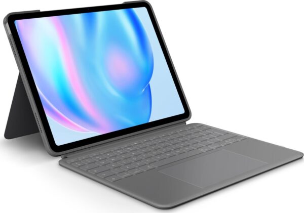 Logitech Combo Touch - Tastatur und Foliohülle - mit Trackpad - hintergrundbeleuchtet - Apple Smart connector - QWERTY - US International - Oxford Gray - für Apple 11-inch iPad Pro, 12.9-inch iPad Pro (920-012618)