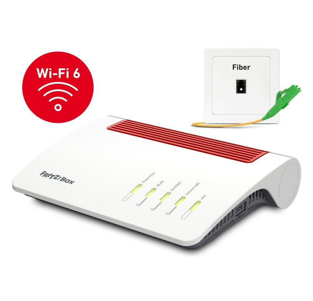 AVM FRITZ!Box 5590 WLAN-Router, mit Wi-Fi 6 für alle Anschlüsse, Fiber Glasfaser Power, WLAN Mesh