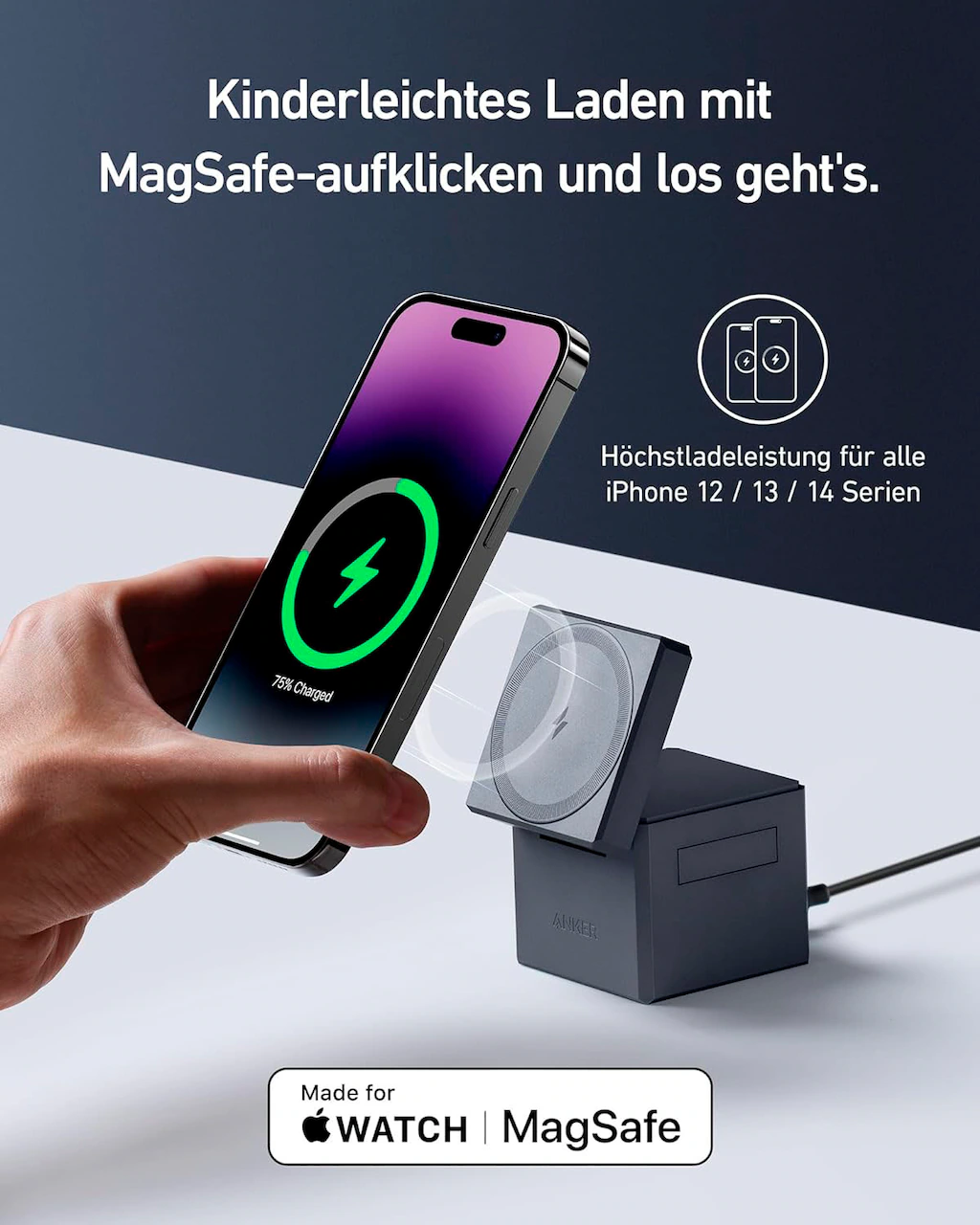 Anker Smartphone-Ladegerät »Charger 3-in-1 Cube with MagSafe«