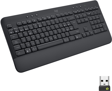 Logitech Signature K650 – Tastatur – kabellos – Bluetooth 5,1 – QWERTY – Spanisch – Graphite (920-010917)