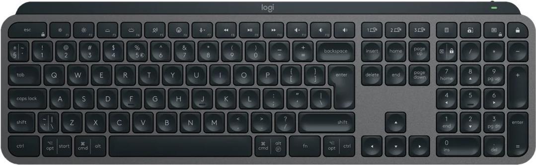 Logitech MX Keys S – Tastatur – hinterleuchtet – kabellos – Bluetooth LE – QWERTZ – Deutsch – Tastenschalter: Scissor-Key – Graphite