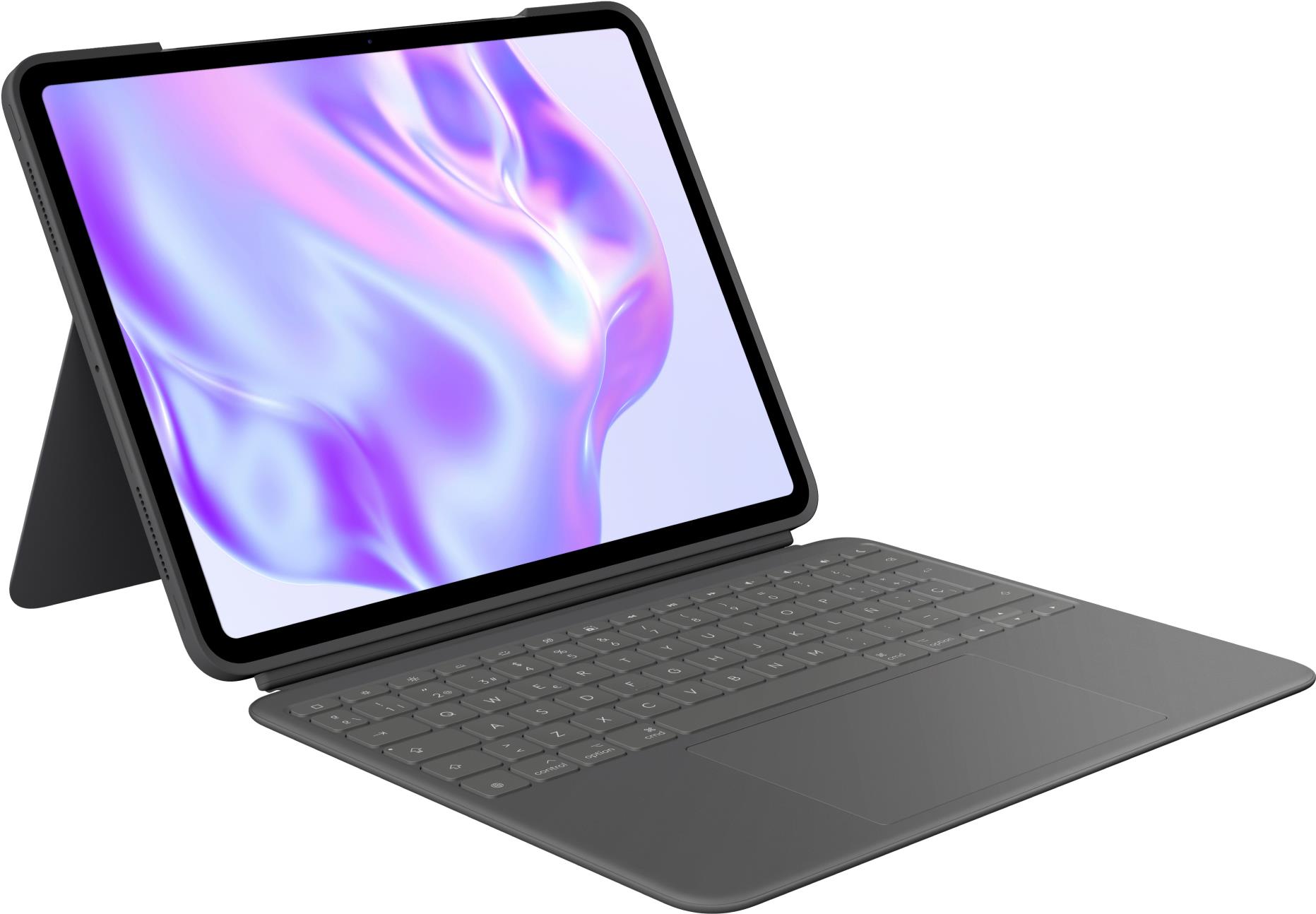 Logitech Combo Touch – Tastatur und Foliohülle – mit Trackpad – hinterleuchtet – Apple Smart connector – QWERTY – Spanisch – Graphite – für Apple 13-inch iPad Pro (M4) (920-012667)