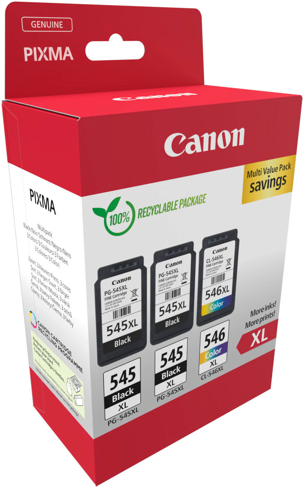 Canon Tintenpatrone »PG-545XL x2/CL-546XL Triple Pack«,…