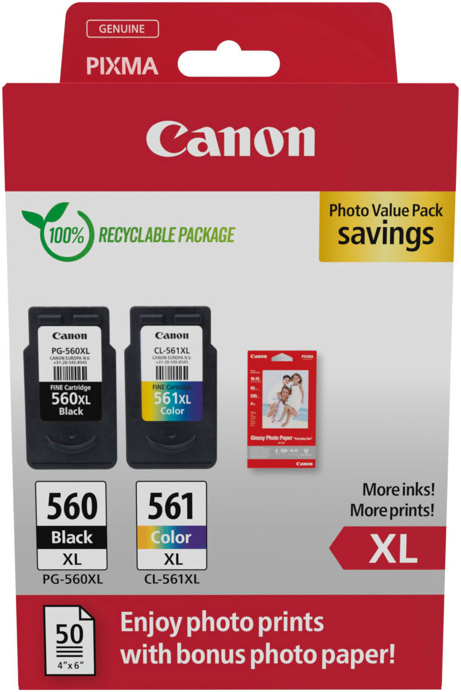 Canon Tintenpatrone »PG-560XL Schwarz und CL-561XL Farbe…