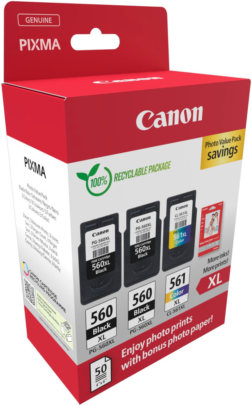 Canon Tintenpatrone »PG-560XL x2/CL-561XL Photo Value…