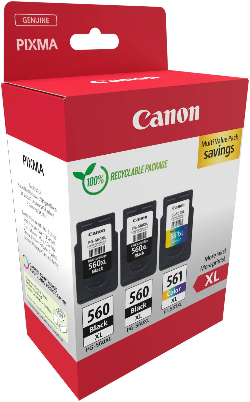 Canon Tintenpatrone »PG-560XL x2/CL-561XL Triple Pack«,…