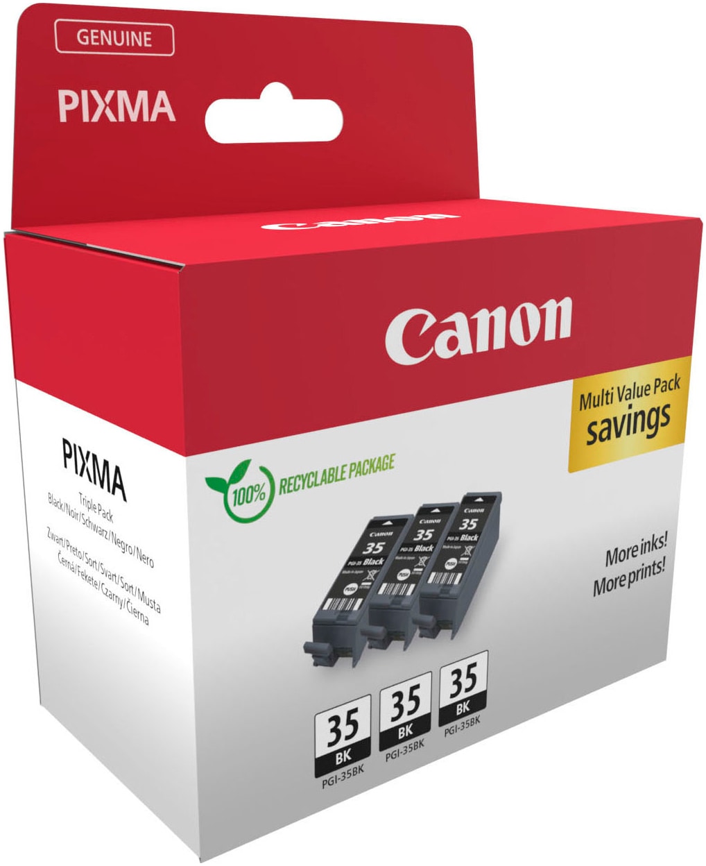 Canon Tintenpatrone »PGI-35 BK Triple Pack«, (Packung, 3…