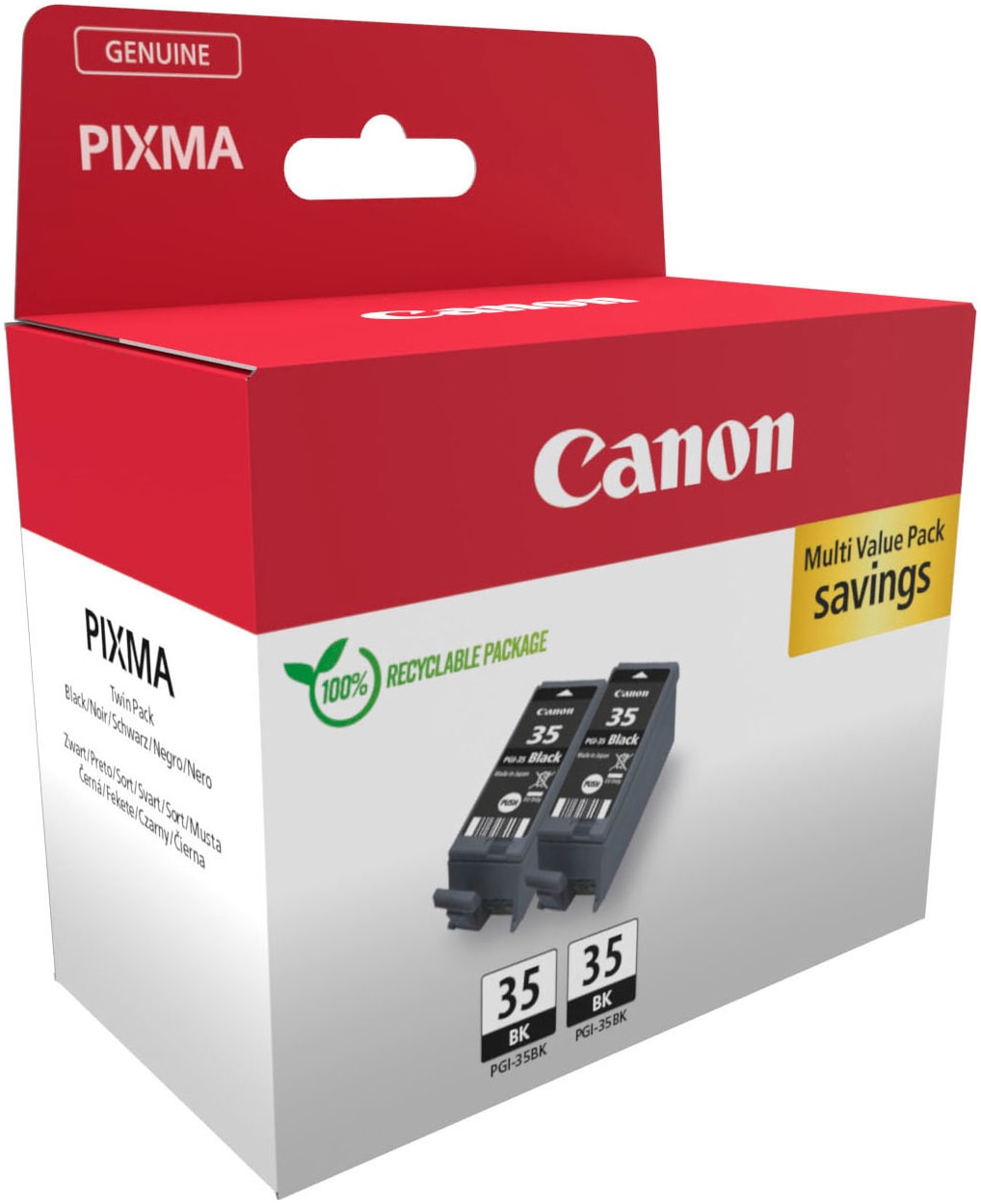 Canon Tintenpatrone »PGI-35BK (Doppelpack)«, (Packung, 2…