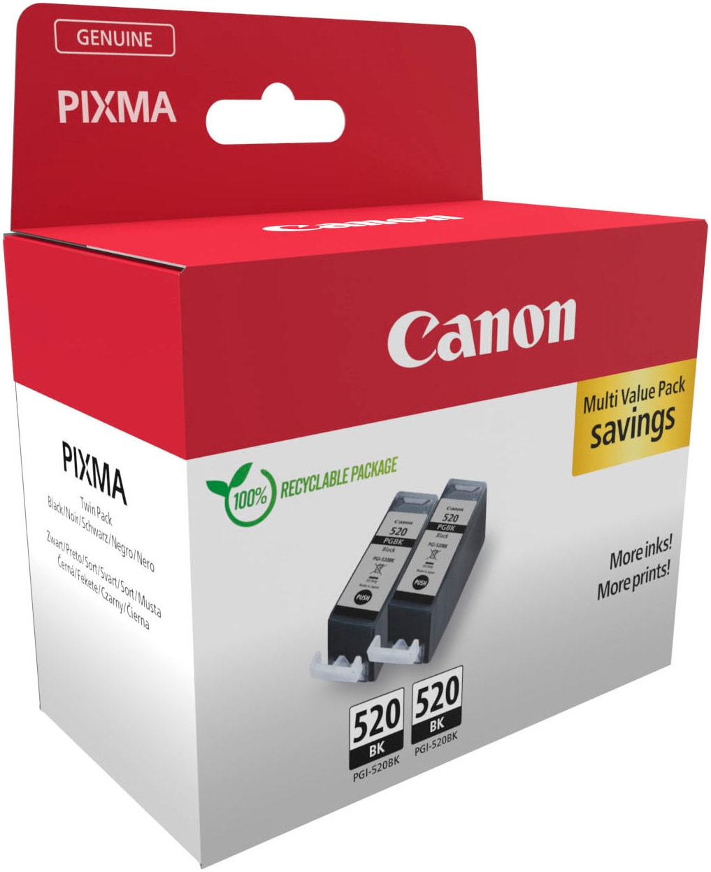 Canon Tintenpatrone »PGI-520BK (Doppelpack)«, (Packung, 2…