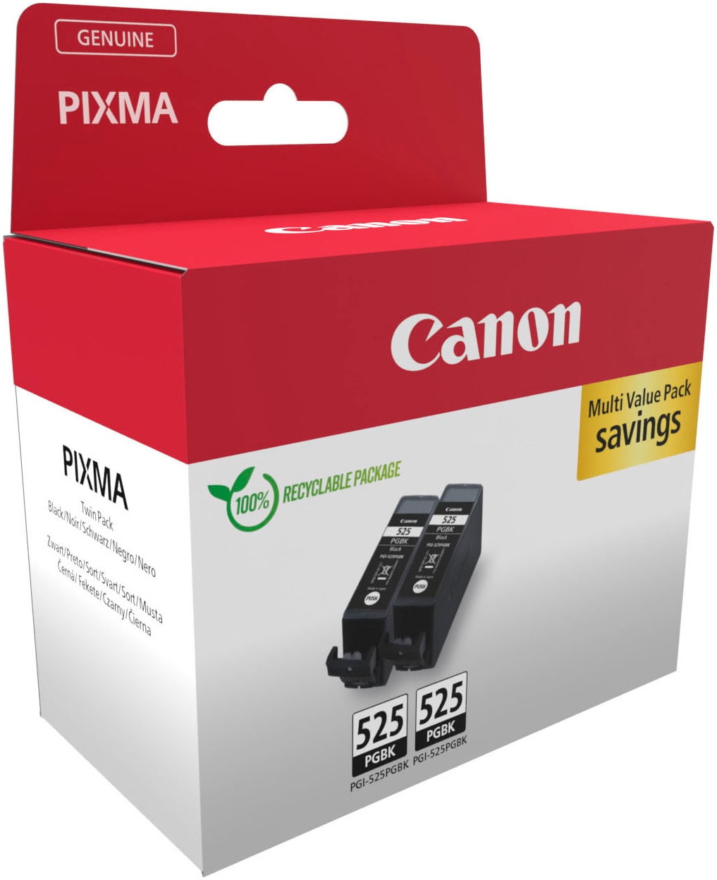 Canon Tintenpatrone »PGI-525PGBK (Doppelpack)«, (Packung,…