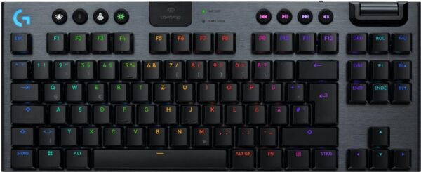 Logitech G915 X TKL Lightspeed, Kaihua GL Clicky - Wireless Gaming Tastatur - Deutsches Tastaturlayout, Schwarz (920-012754)