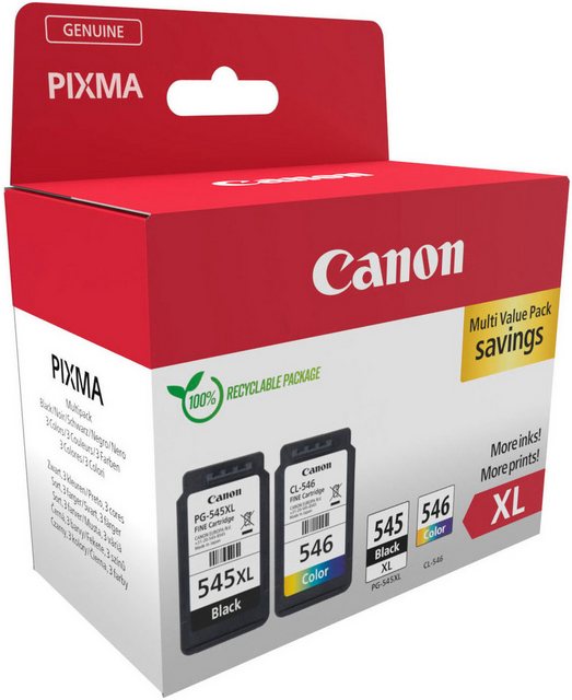 Canon PG-545XL/CL-546XL + Photo Value Pack Tintenpatrone (Packung, 2-tlg)