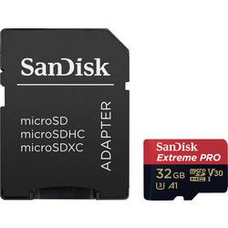 SanDisk Extreme® Pro microSDHC-Karte 32 GB Class 10, UHS-I, UHS-Class 3, v30 Video Speed Class inkl. SD-Adapter,