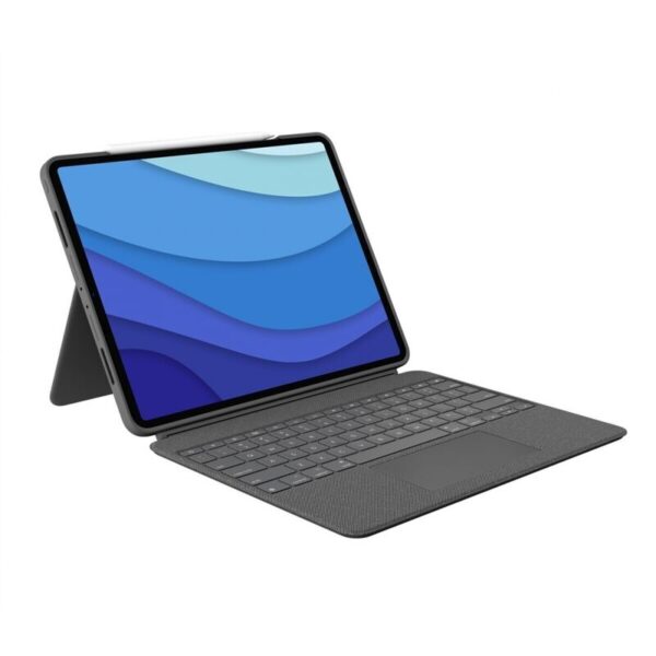 Logitech Combo Bluetooth-Tastatur geeignet für iPad Blickwinkel 20-60° Glattes Textilgewebe Click-Anywhere-Trackpad