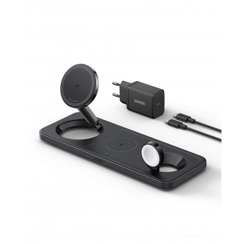 ANKER Anker MagGo Magnetic Wireless Ladegerät 15W 3-in-1 Pad schwarz (B25M1311)