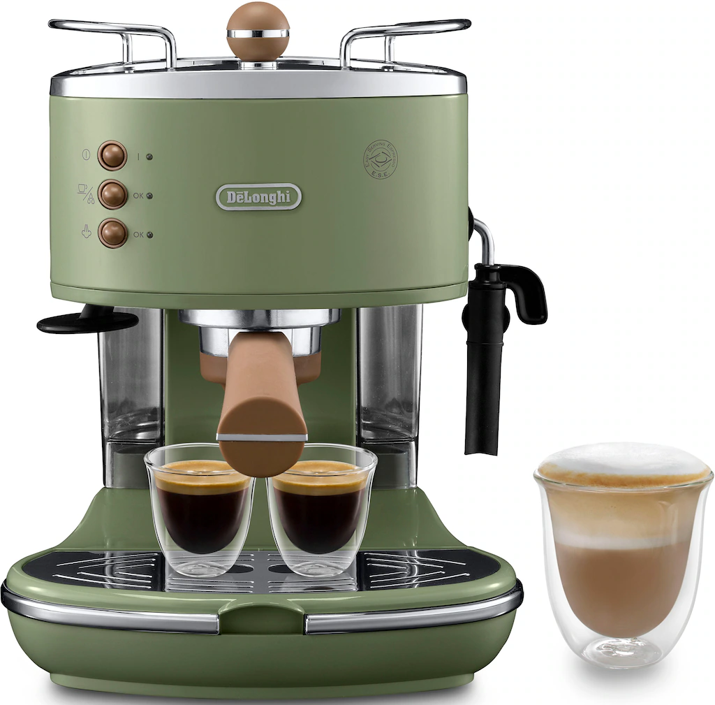 De’Longhi Espressomaschine »Icona Vintage ECOV 311.GR«, Siebträger, auch für Kaffeepads geeignet