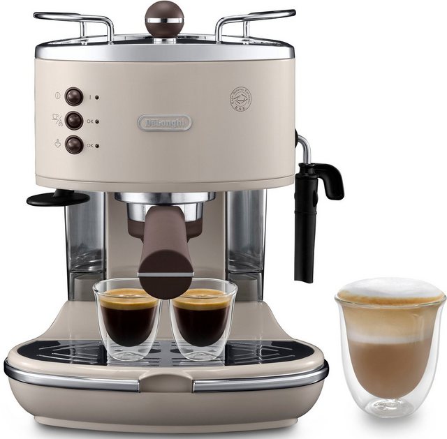 De’Longhi Espressomaschine Icona Vintage ECOV 311.BG, Siebträger, auch für Kaffeepads geeignet