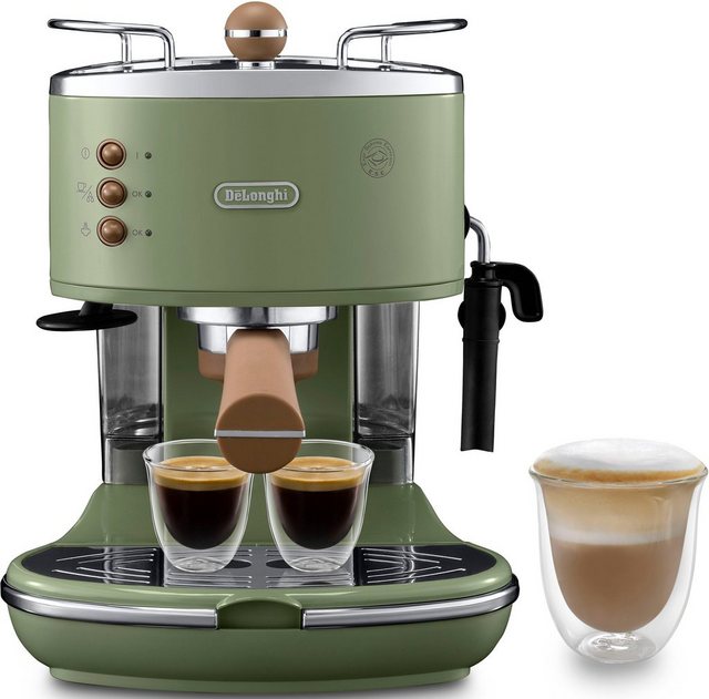 De’Longhi Espressomaschine Icona Vintage ECOV 311.GR, Siebträger, auch für Kaffeepads geeignet