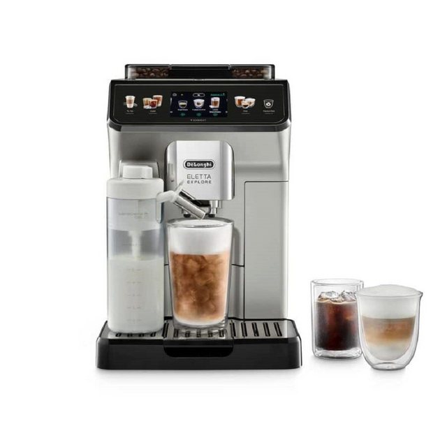 DeLonghi Eletta Explore Cold Brew ECAM450.65.S silber Kaffeevollautomat OneTouch Kegelmahlwerk Silber 3