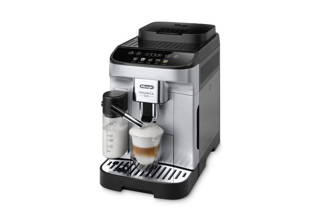 De’Longhi Kaffeevollautomat ECAM 290.61.SB Magnifica Evo silber schwarz, Kegelmahlwerk, herausnehmbare Brühgruppe