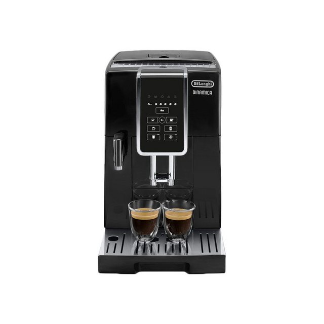 Der Kaffeevollautomat De’Longhi „Dinamica ECAM 350.50“ besticht durch sein modernes Design. Er mahlt die Kaffeebohnen jedes Mal frisch und brüht die trendigsten Getränke auf Knopfdruck. Zur Auswahl stehen sowohl traditionelle schwarze Kaffeegetränke