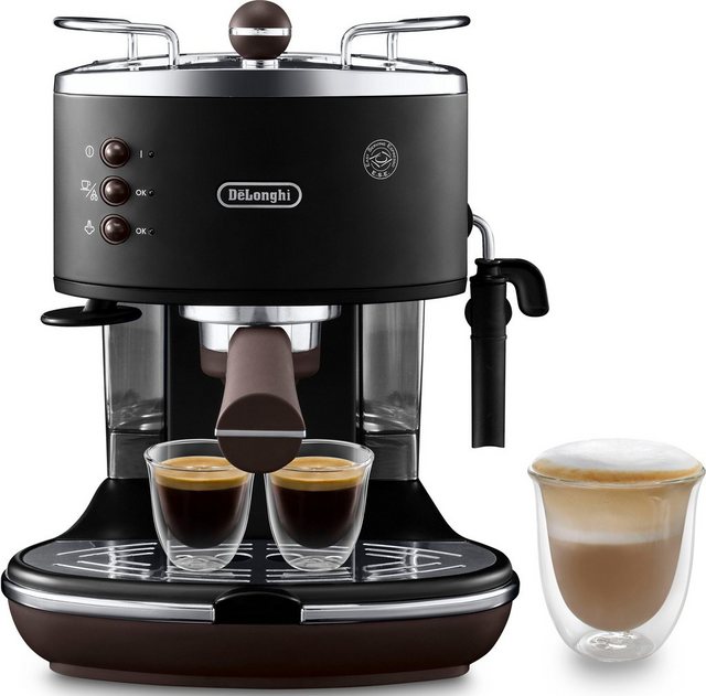 De’Longhi Espressomaschine Icona Vintage ECOV 311.BK, Siebträger, auch für Kaffeepads geeignet