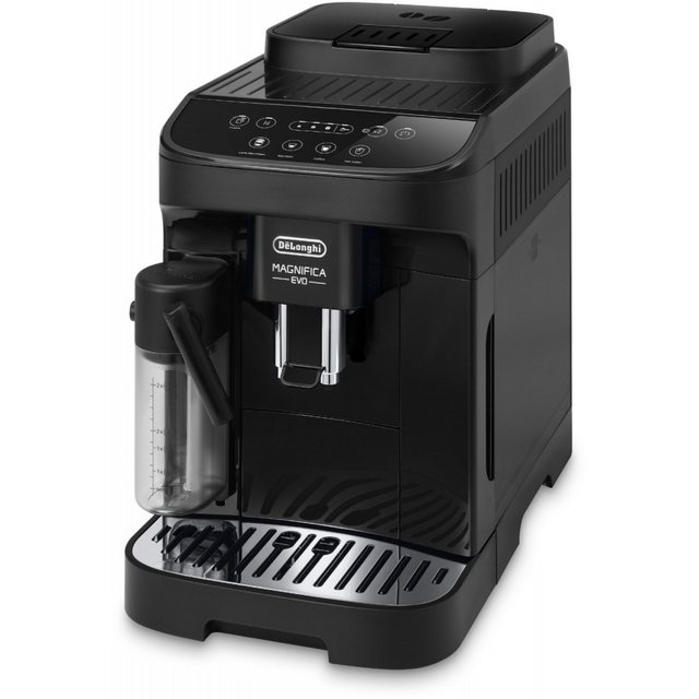 Der DeLonghi ECAM 290.51.B Magnifica Evo Kaffee-Vollautomat bietet ein einzigartiges Kaffeeerlebnis dank des patentierten De‘Longhi LatteCrema Systems. Genießen Sie perfekt gemixten Latte Macchiato mit dichtem Milchschaum und idealer Temperatur bis zum letzten Tropfen. Der Milchtank reinigt sich automatisch und das intuitive Bedienfeld mit Touch Tasten ermöglicht eine einfache Interaktion. Mit 4 Soft Touch Symbolen für Rezepte