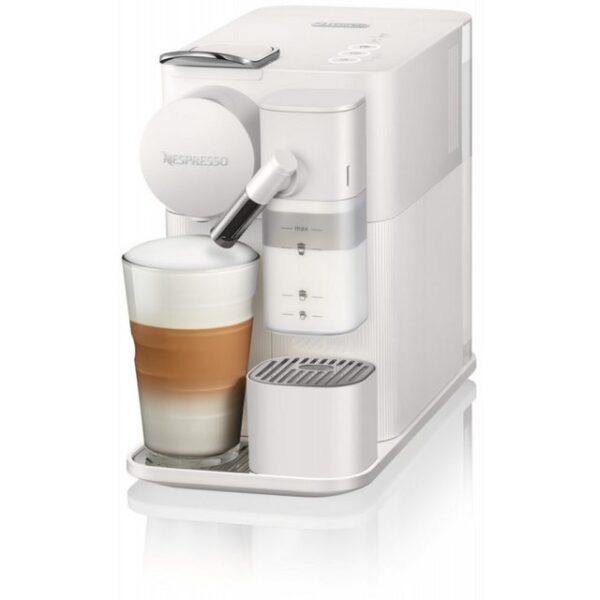 Die DeLonghi EN 510.W Nespresso Lattissima One Kapsel-Automat in seidigem Weiß ist ein kompaktes Gerät