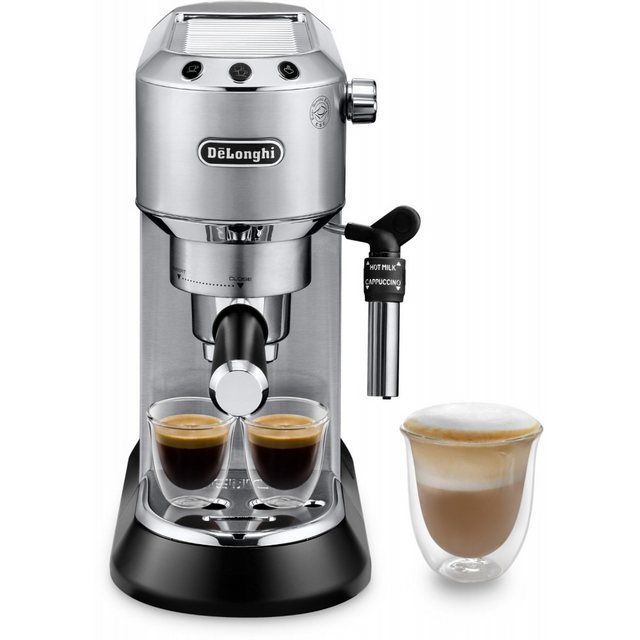 De’Longhi Siebträgermaschine DeLonghi EC 685.M Dedica Style Siebträgermaschine., Kaffeefilter, Milchaufschäumer