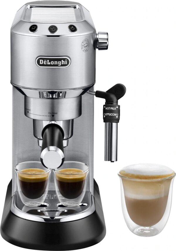 Die Dedica Style EC685.M Espressomaschine bietet dem anspruchvollen Espressotrinker in kompaktem Design alles