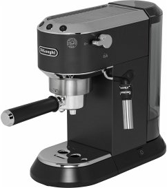 De'Longhi EC 685 BK Dedica StyleDer Kaffeevollautomat verfügt über einen Siebträger mit Einsätzen für die Zubereitung von 1 oder 2 Tassen sowie für die Verwendung von E.S.E.-Pads. Dank des Thermoblock-Heizsystems ist stets die ideale Temperatur gewährleistet und das Gerät kann in nur 40 Sekunden aufgeheizt werden. Mit der integrierten Milchaufschäumdüse kannst du außerdem einen perfekten Cappuccino oder Latte Macchiato zubereiten.Eigenschaften15 bar Pumpendruck - ideal für EspressoSofort einsatzbereit dank automatischem EntlüftungssystemEinstellung der Kaffeemenge mit der Flow-Stop-FunktionTassenabstellflächeHöhenverstellbare Abtropfschale