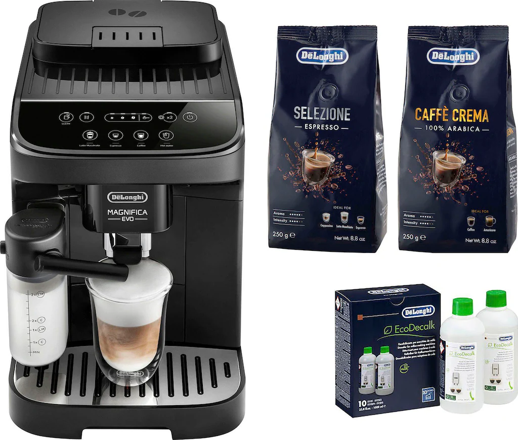 De’Longhi Kaffeevollautomat »Magnifica Evo ECAM290.51.B«, mit LatteCrema Milchsystem, inkl. Pflegeset im Wert von € 31,99 UVP