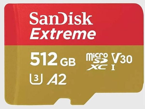 SanDisk Extreme microSDHC-Karte 512GB Class 10 UHS-I stoßsicher, Wasserdicht