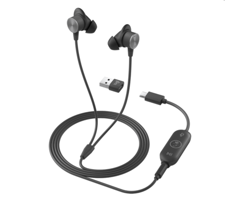 Logitech Zone Wired Earbuds USB-Headset, schwarz [MS zertifiziert]