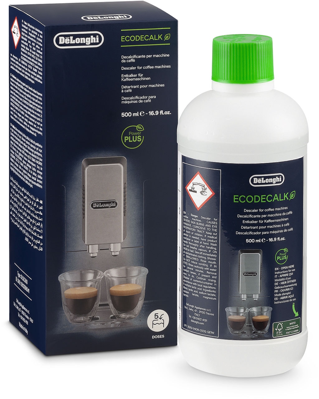 Entkalkerlösung von De'Longhi ist ein hochwertiges Produkt für alle Kaffe- und Espressomaschinen der Marke De'Longhi.