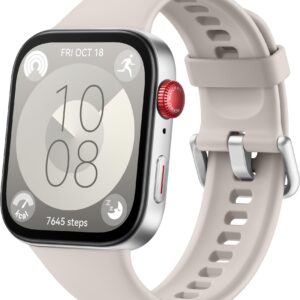 Kurzinfo: Huawei Watch Fit 3 - Aluminiumlegierung - intelligente Uhr mit Riemen - Leder - weiß - Handgelenkgröße: 120-190 mm - Anzeige 4.6 cm (1.82) - Bluetooth